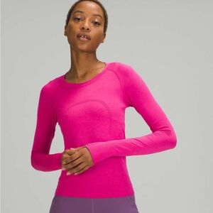 Lululemon Swiftly Tech Long Sleeve Race Length, Sz 4, Sonic Pink